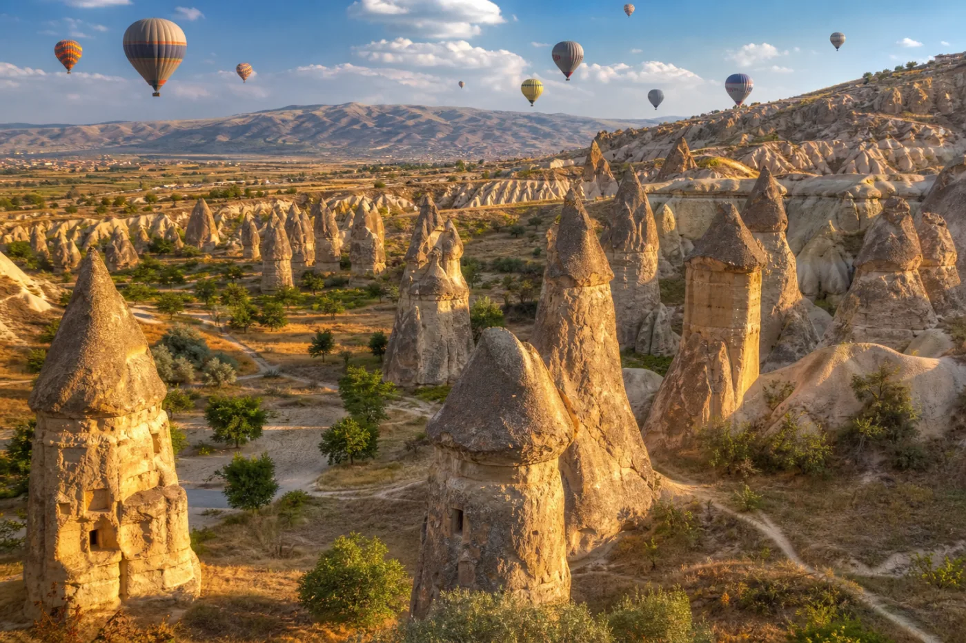 Formazioni rocciose della Rose Valley in Cappadocia
