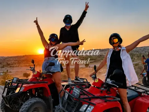 ATV quad bikes lined up for Cappadocia valley tour