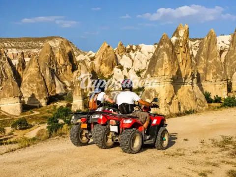 Group ATV adventure at golden hour in Cappadocia