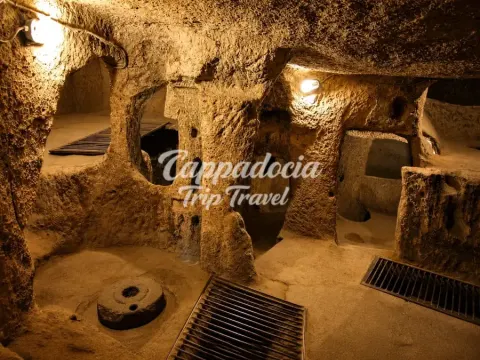 Tunnel della città sotterranea di Derinkuyu in Cappadocia